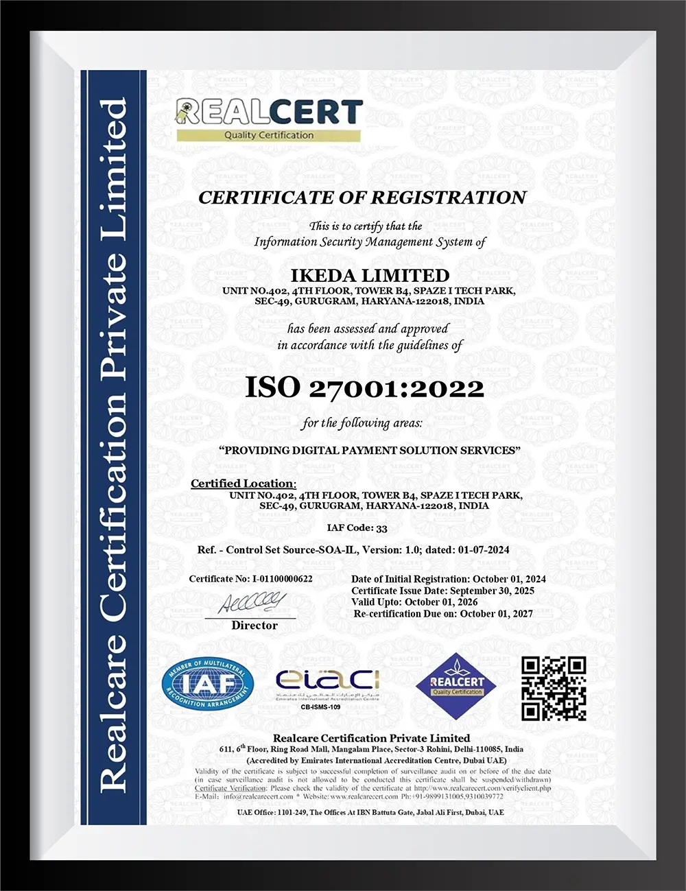 Ikeda Limited ISO 27001:2022