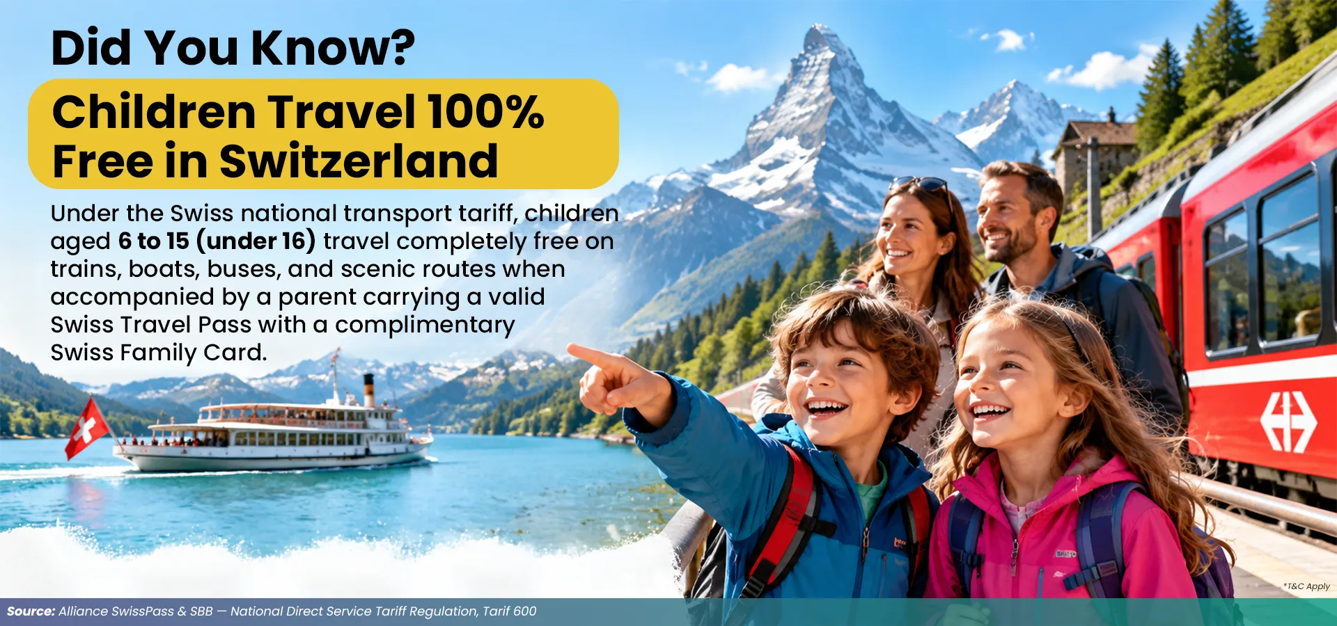 Free Swiss Travel for Children Under 16